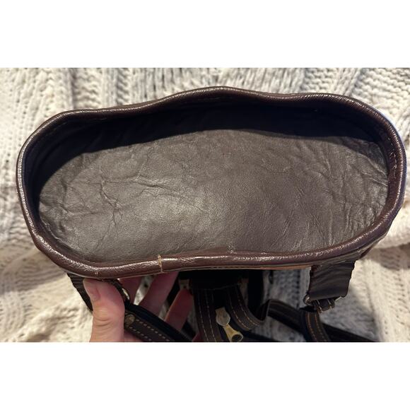 Vintage Leather Backpack Shoulder Bag Rucksack Convertible Western Cowboy Rustic - Picture 3 of 13